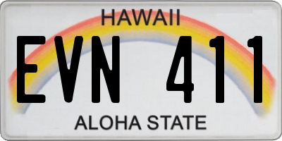 HI license plate EVN411