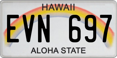 HI license plate EVN697
