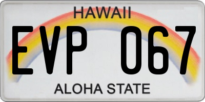 HI license plate EVP067
