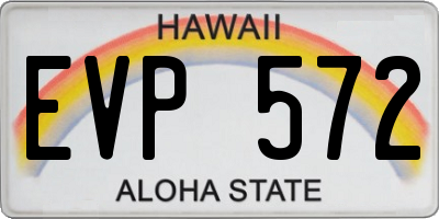 HI license plate EVP572