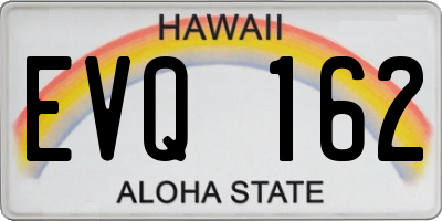 HI license plate EVQ162