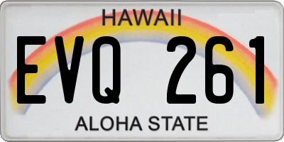HI license plate EVQ261