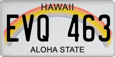 HI license plate EVQ463