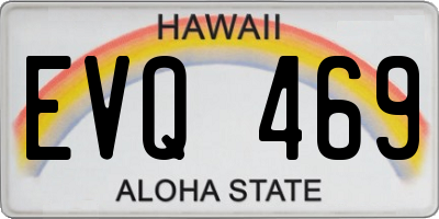 HI license plate EVQ469