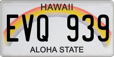 HI license plate EVQ939