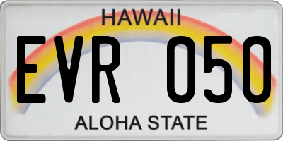 HI license plate EVR050