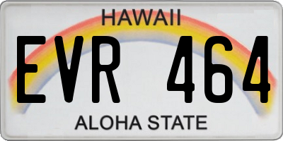 HI license plate EVR464