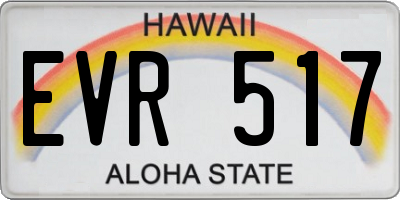 HI license plate EVR517