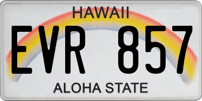 HI license plate EVR857