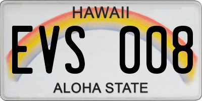 HI license plate EVS008