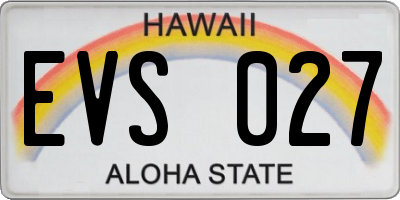 HI license plate EVS027
