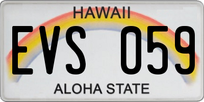 HI license plate EVS059