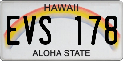 HI license plate EVS178