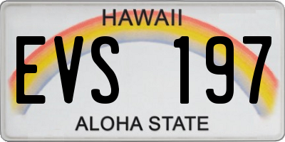 HI license plate EVS197