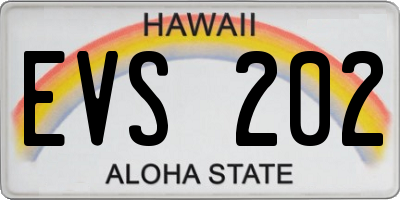 HI license plate EVS202