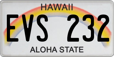 HI license plate EVS232