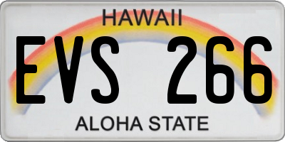 HI license plate EVS266