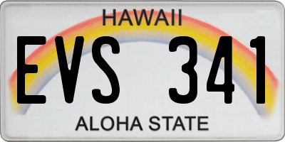 HI license plate EVS341