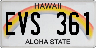 HI license plate EVS361