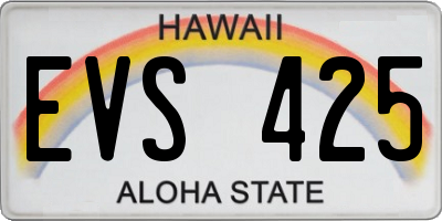 HI license plate EVS425