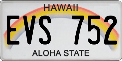 HI license plate EVS752