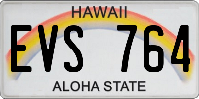 HI license plate EVS764