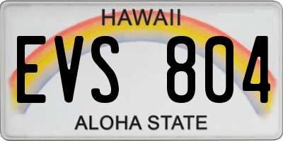 HI license plate EVS804