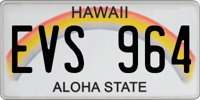 HI license plate EVS964