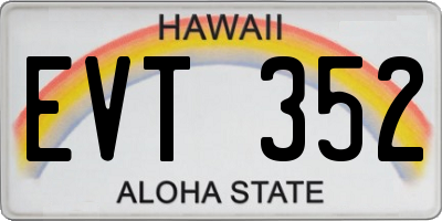 HI license plate EVT352
