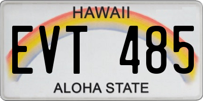 HI license plate EVT485