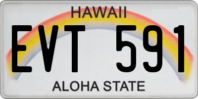 HI license plate EVT591