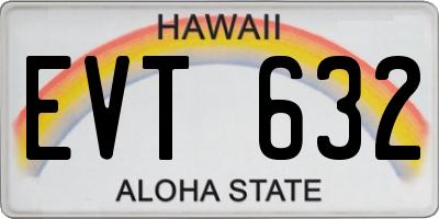 HI license plate EVT632