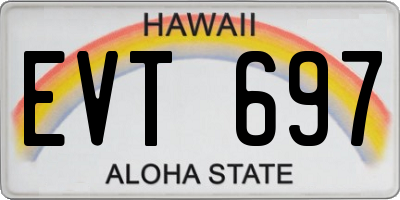 HI license plate EVT697
