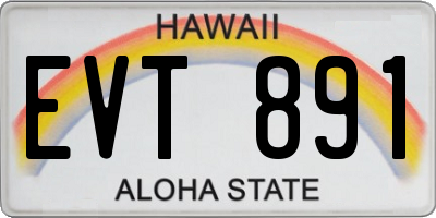HI license plate EVT891