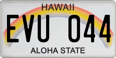 HI license plate EVU044