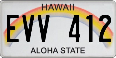 HI license plate EVV412