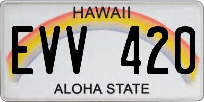 HI license plate EVV420