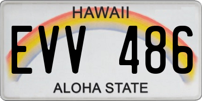 HI license plate EVV486