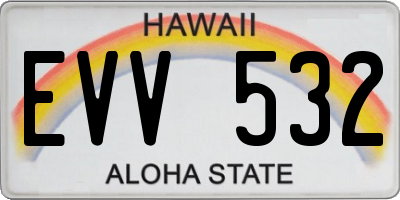 HI license plate EVV532