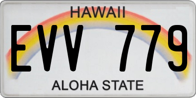 HI license plate EVV779