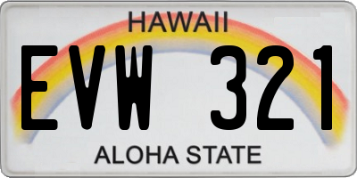 HI license plate EVW321