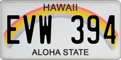 HI license plate EVW394