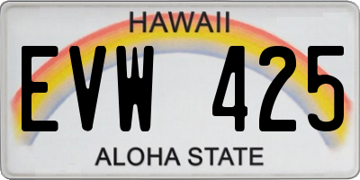 HI license plate EVW425