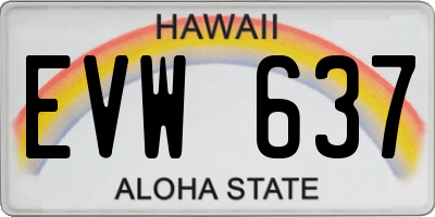 HI license plate EVW637