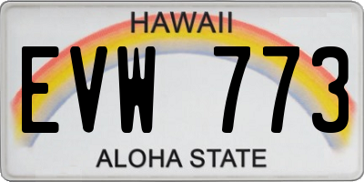 HI license plate EVW773