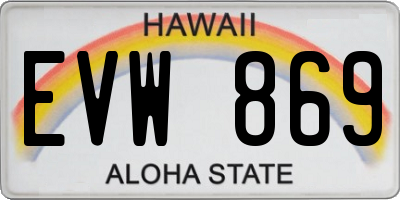 HI license plate EVW869