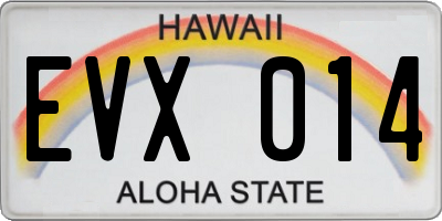 HI license plate EVX014