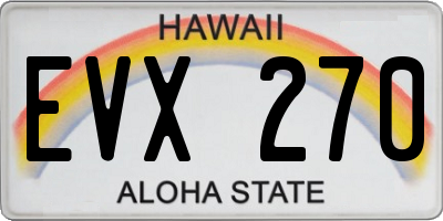 HI license plate EVX270