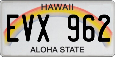 HI license plate EVX962