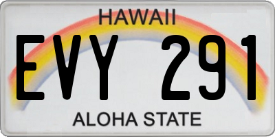 HI license plate EVY291